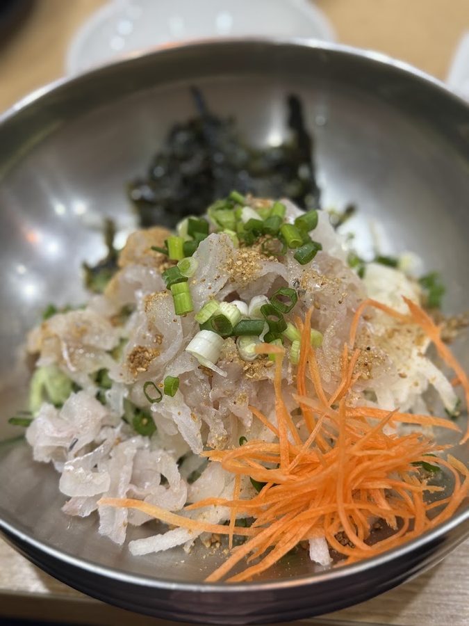 石柱水拌生魚片