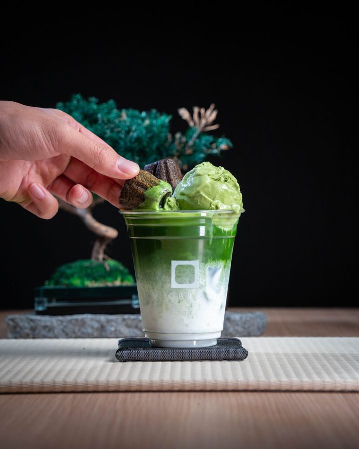 matcha latte , Canelés「OBRA」