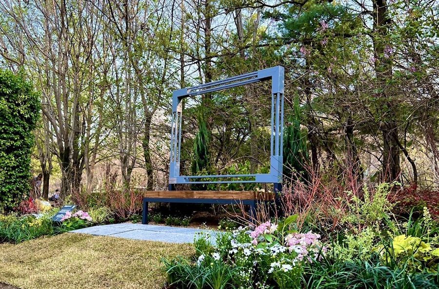 Winter Forest Bench Garden