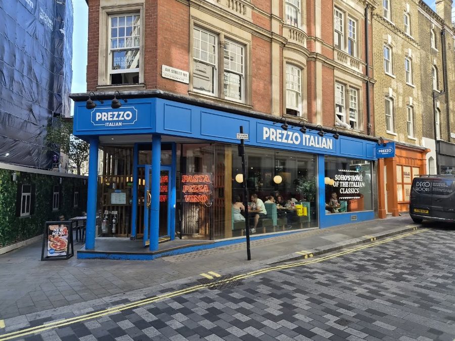 Prezzo Italian Restaurant London Glasshouse St Soho